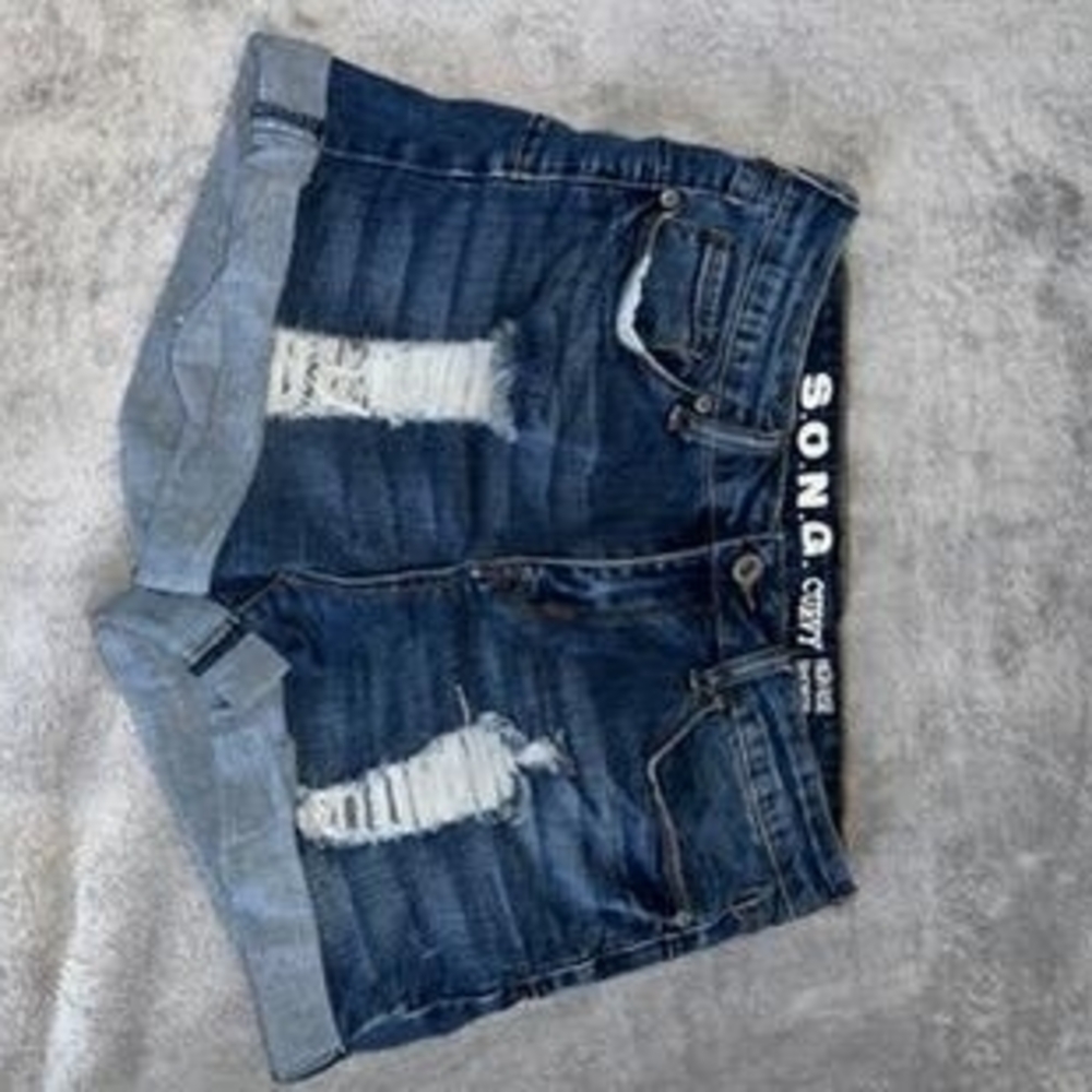 Distressed Denim Shorts